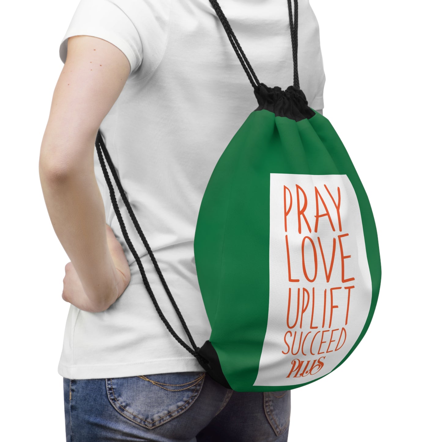 P.L.U.S On The Go Drawstring Bag - Get Money Green