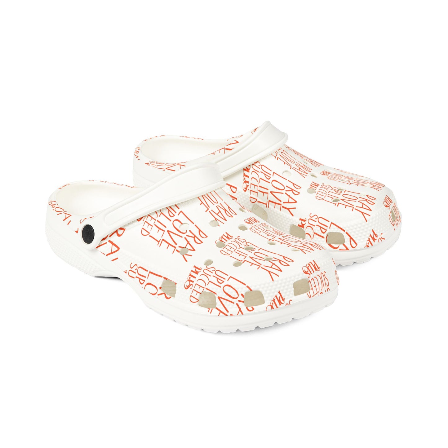 Adult EVA Foam Rubber Shoes (AOP) PLUS WHITE