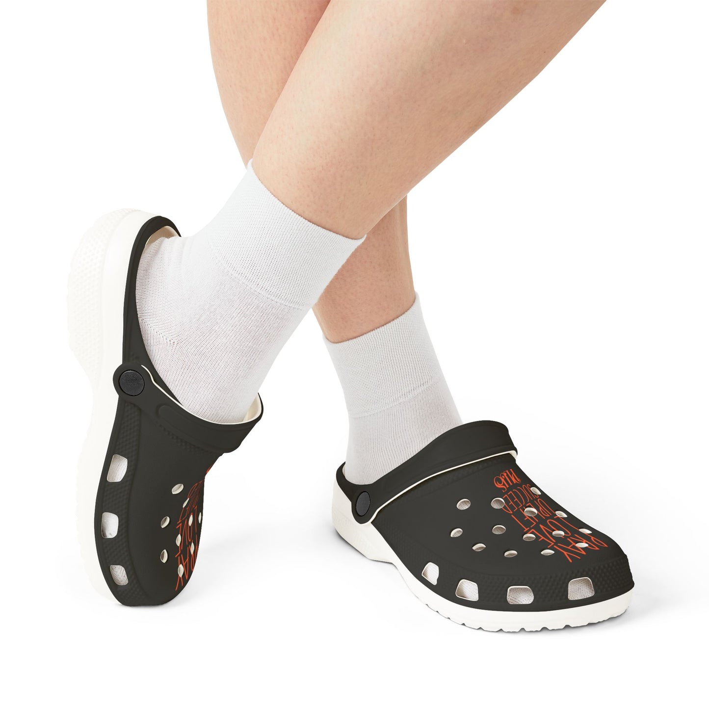 Adult EVA Foam Rubber Shoes (AOP) PLUS BLACK