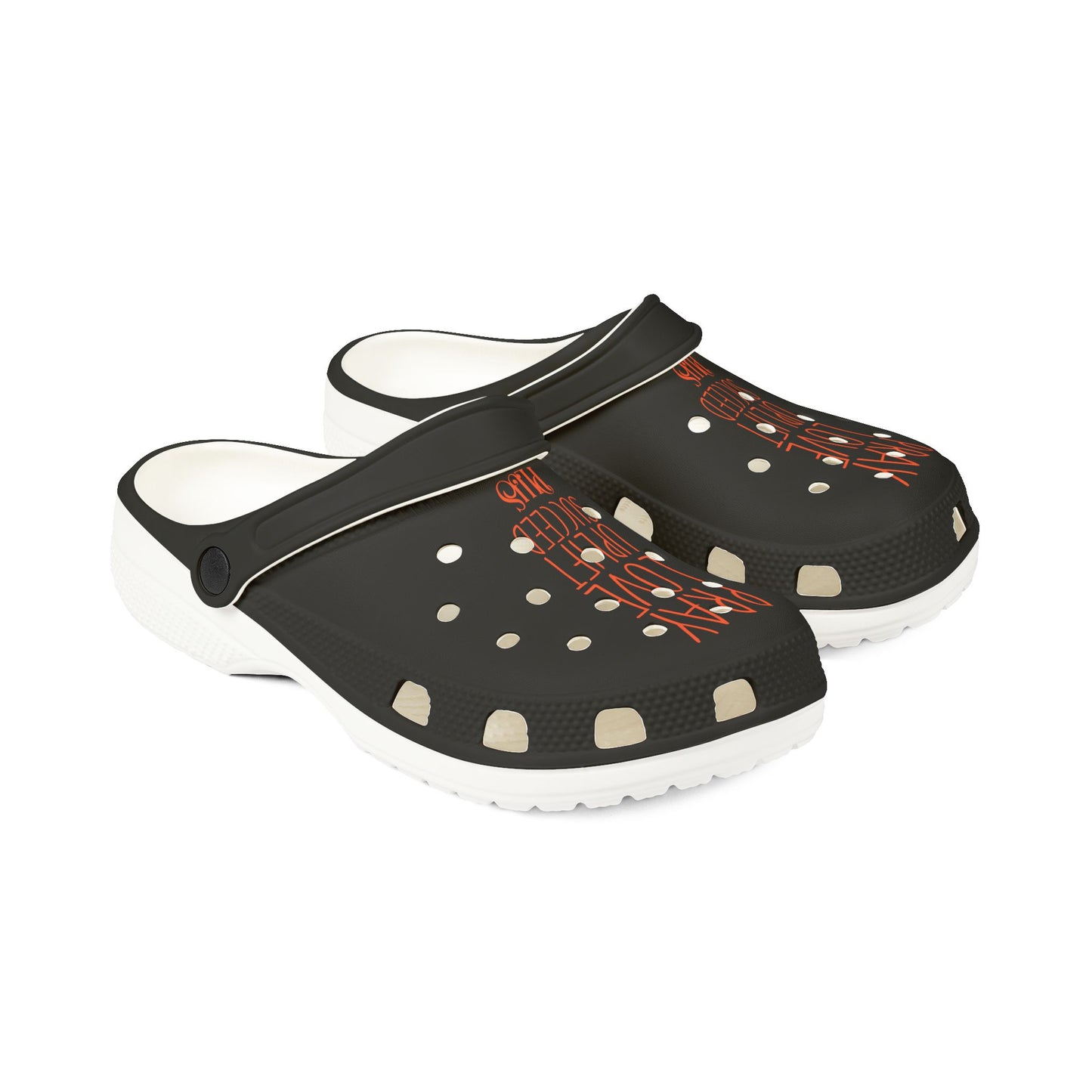 Adult EVA Foam Rubber Shoes (AOP) PLUS BLACK