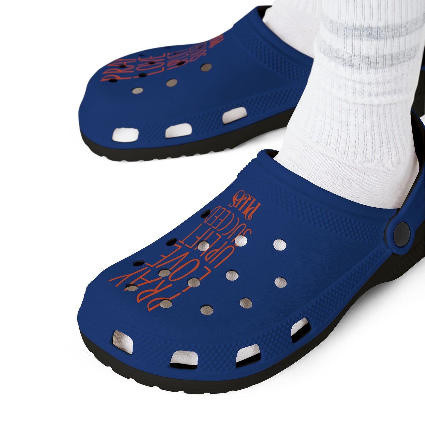 Adult EVA Foam Rubber Shoes (AOP) PLUS BLUE
