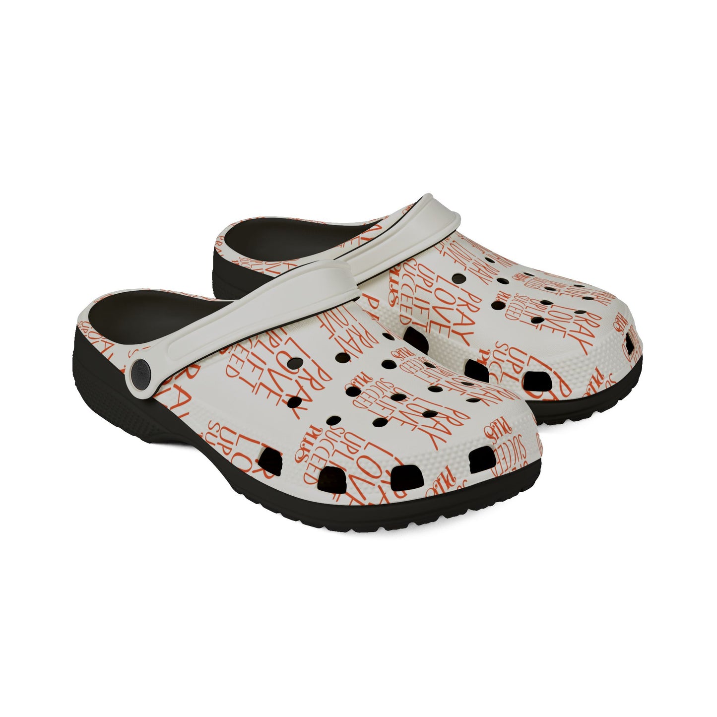 Adult EVA Foam Rubber Shoes (AOP) PLUS WHITE