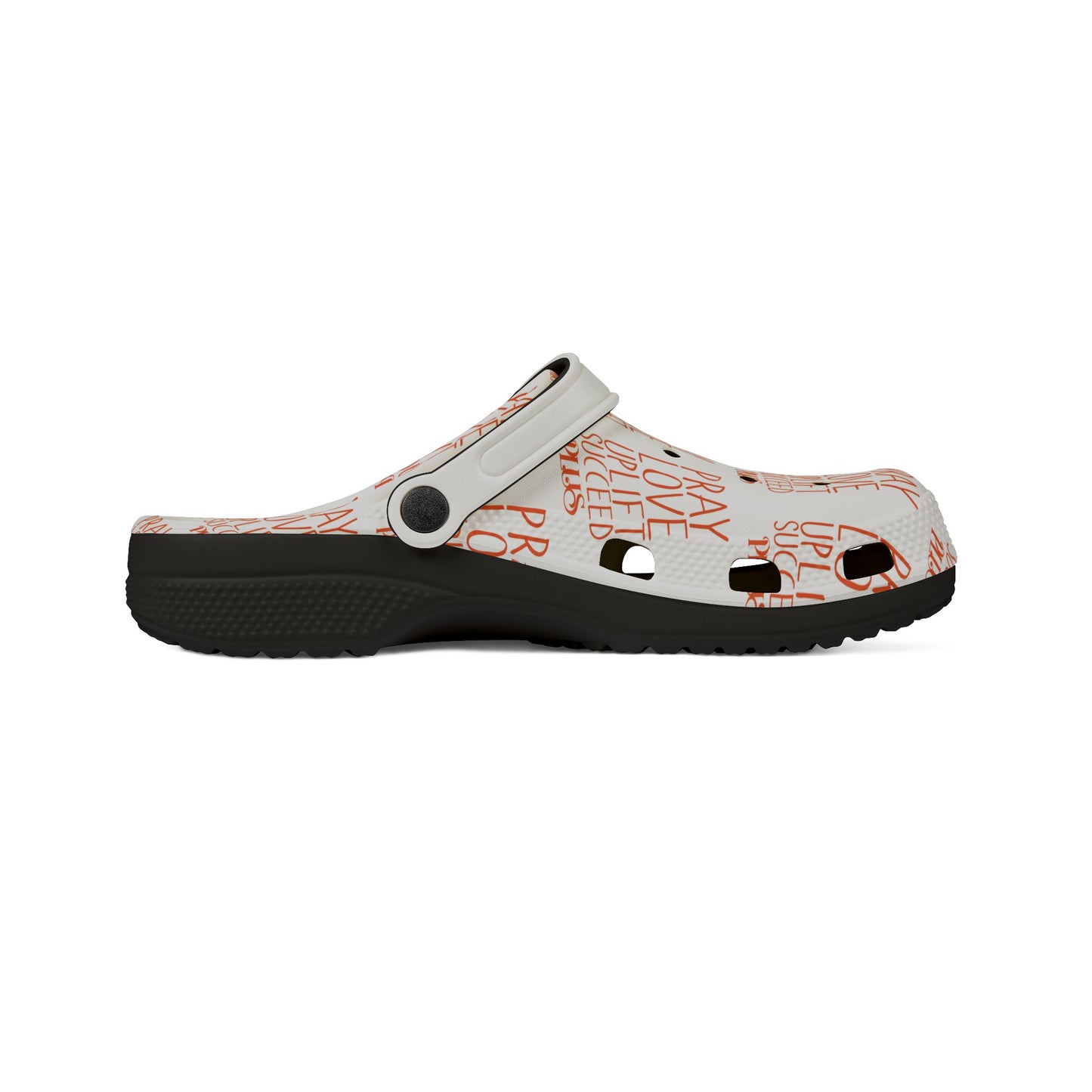 Adult EVA Foam Rubber Shoes (AOP) PLUS WHITE