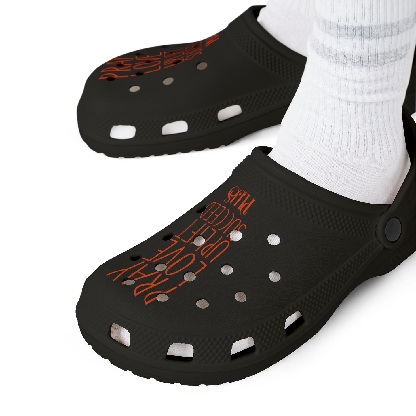 Adult EVA Foam Rubber Shoes (AOP) PLUS BLACK