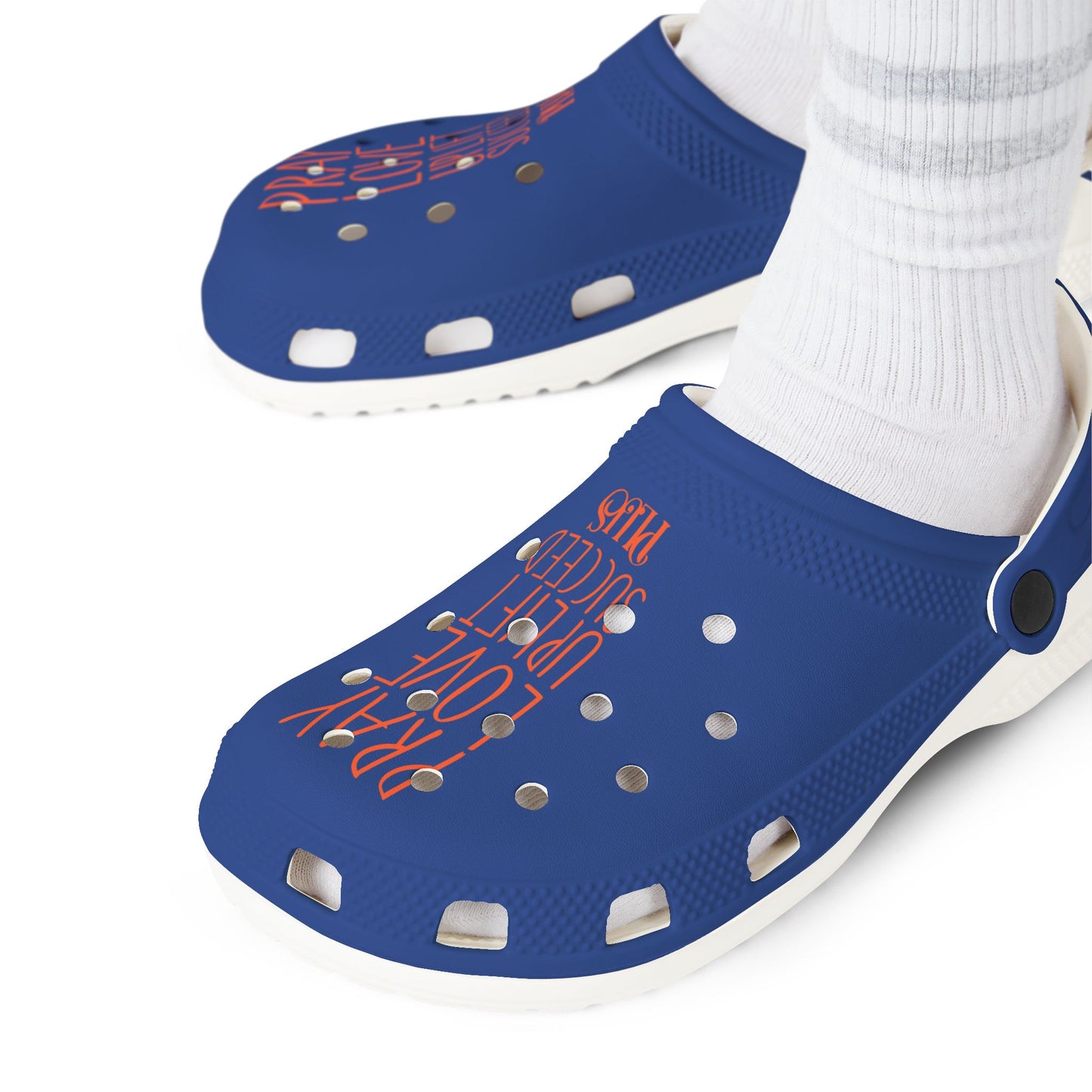 Adult EVA Foam Rubber Shoes (AOP) PLUS BLUE