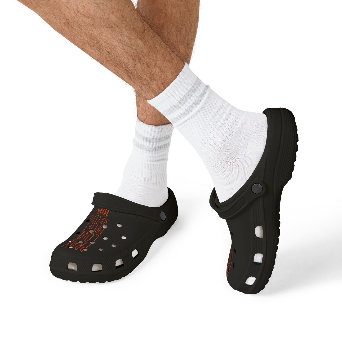 Adult EVA Foam Rubber Shoes (AOP) PLUS BLACK