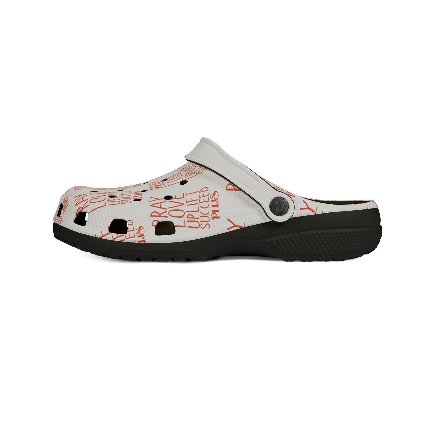 Adult EVA Foam Rubber Shoes (AOP) PLUS WHITE