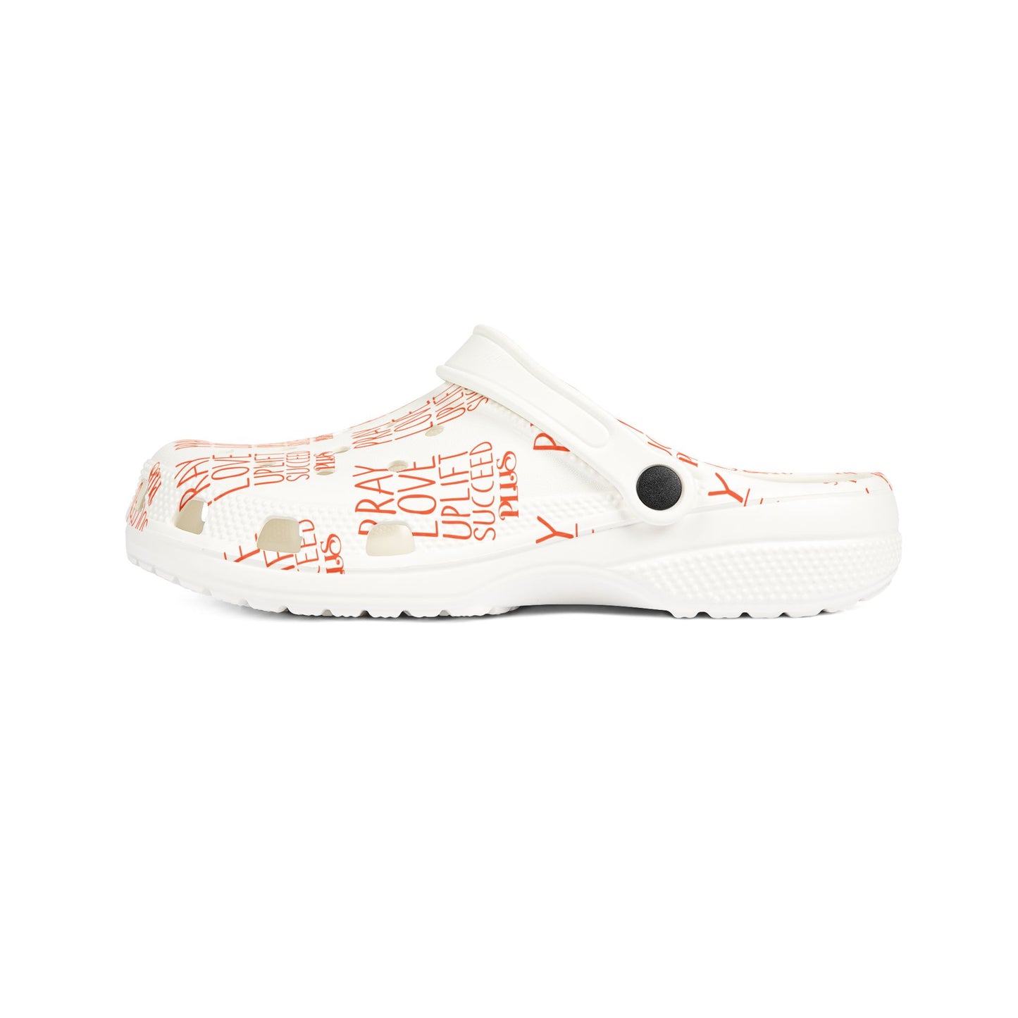Adult EVA Foam Rubber Shoes (AOP) PLUS WHITE