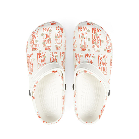 Adult EVA Foam Rubber Shoes (AOP) PLUS WHITE