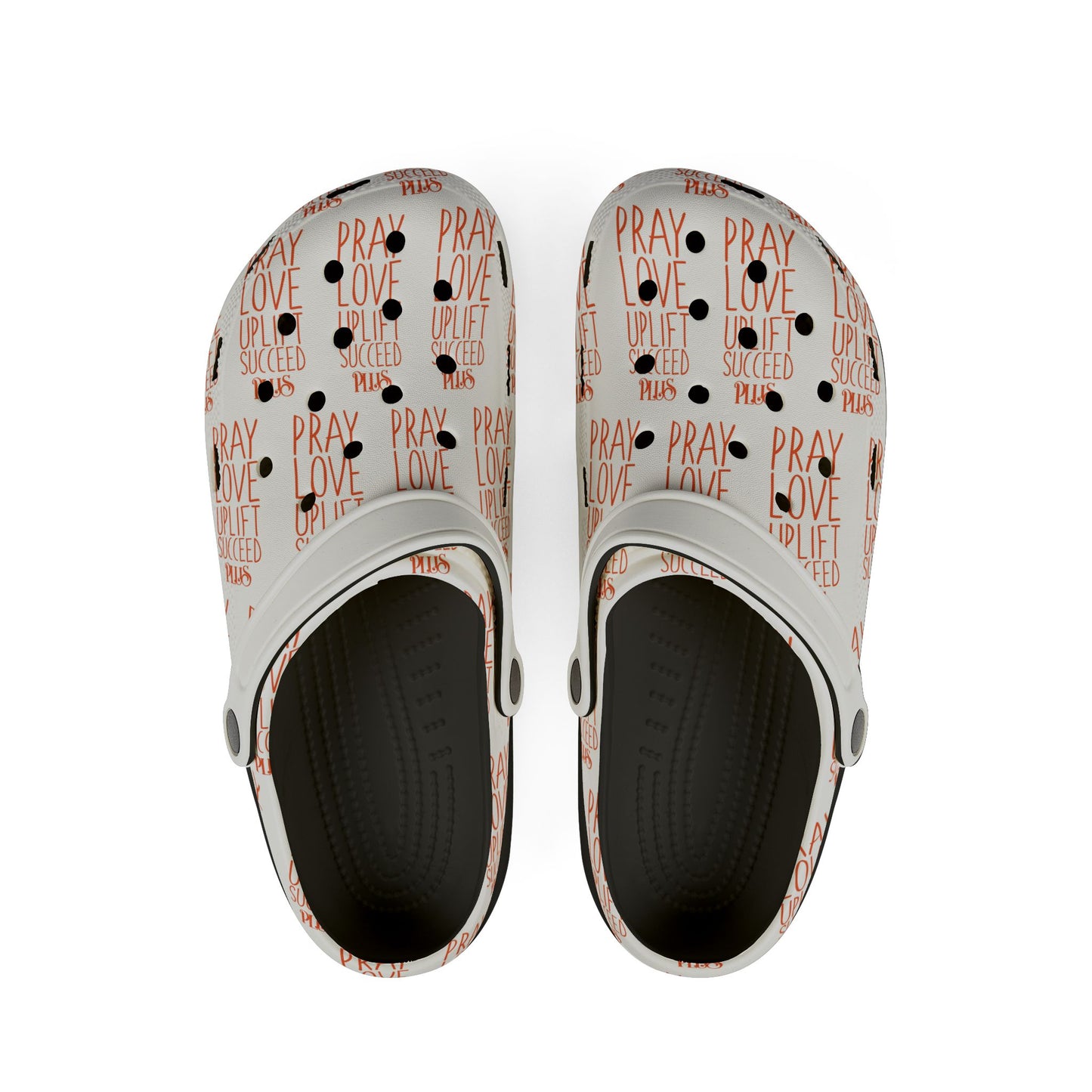 Adult EVA Foam Rubber Shoes (AOP) PLUS WHITE