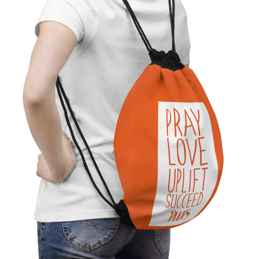 P.L.U.S On The Go Drawstring Bag- Vibrant Orange