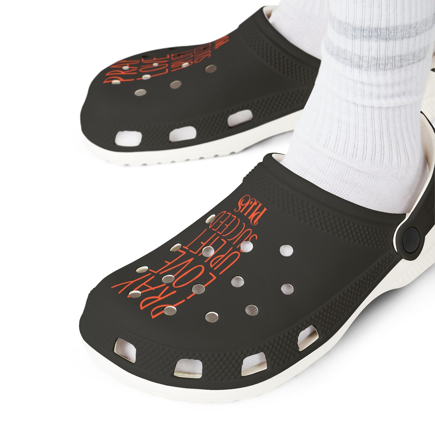 Adult EVA Foam Rubber Shoes (AOP) PLUS BLACK
